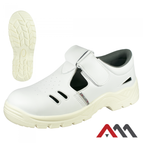 Beli zaščitni delovni sandali s kapico BSWHITE